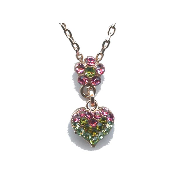 Pendant By Mariana Woman Refined Peridot and Light Rose Swarovski Crystals