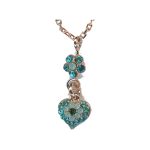 Pendant By Mariana Woman Refined Opal and Blue Zircon Swarovski Crystals