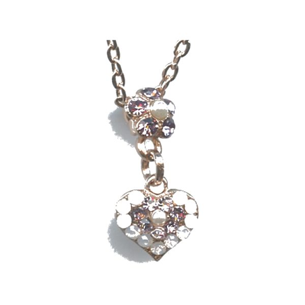 Pendant By Mariana Woman Refined Pearl and 395 (rose opal) Swarovski Crystals