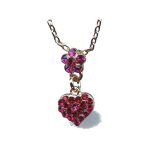 Pendant By Mariana Woman Refined Fuchsia and Rose Peach Swarovski Crystals - Image 2