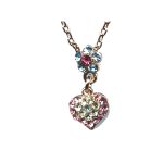 Pendant By Mariana Woman Refined Aquamarine and Rose Swarovski Crystals - Image 2