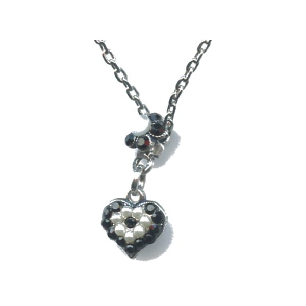 Pendant By Mariana Woman Refined Pearl and Jet black Swarovski Crystals