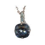 Pendant By Mariana Woman Refined Montana Teal Swarovski Crystals