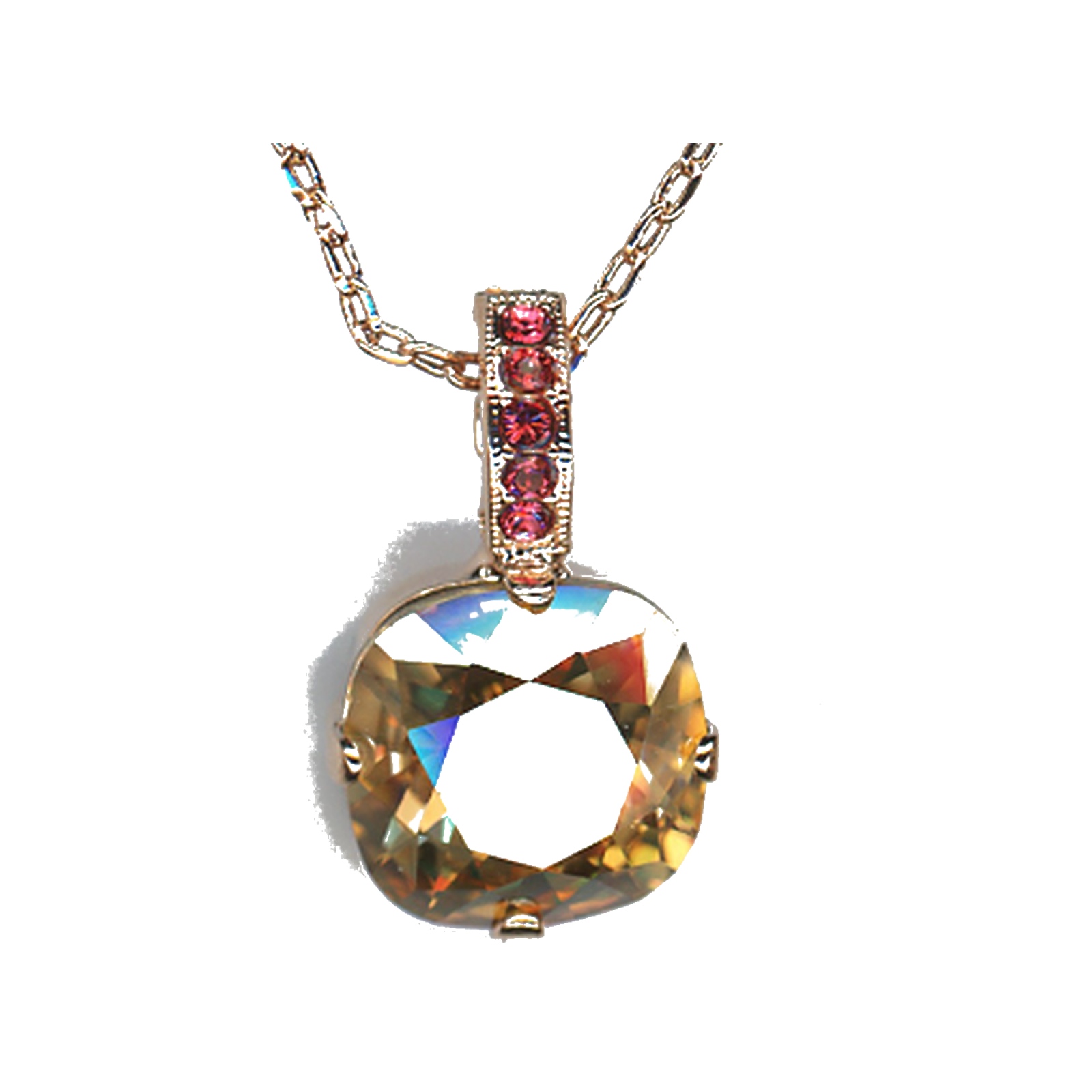 N-5326-2-1115-YG Pendant By Mariana Woman Refined Topaz and Crystal Golden Shadow Swarovski Crystals - Image 1