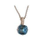 Pendant By Mariana Woman Refined Pearl and Aquamarine Swarovski Crystals - Image 2
