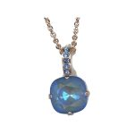Pendant By Mariana Woman Refined Blue Quartz and Green Opal and Blue Zircon Swarovski Crystals - Image 2