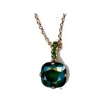Pendant By Mariana Woman Refined Opal and Royal Green Swarovski Crystals