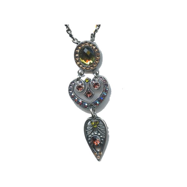 Pendant By Mariana Woman Luxurious Burgundy and Smoked Topaz Swarovski Crystals