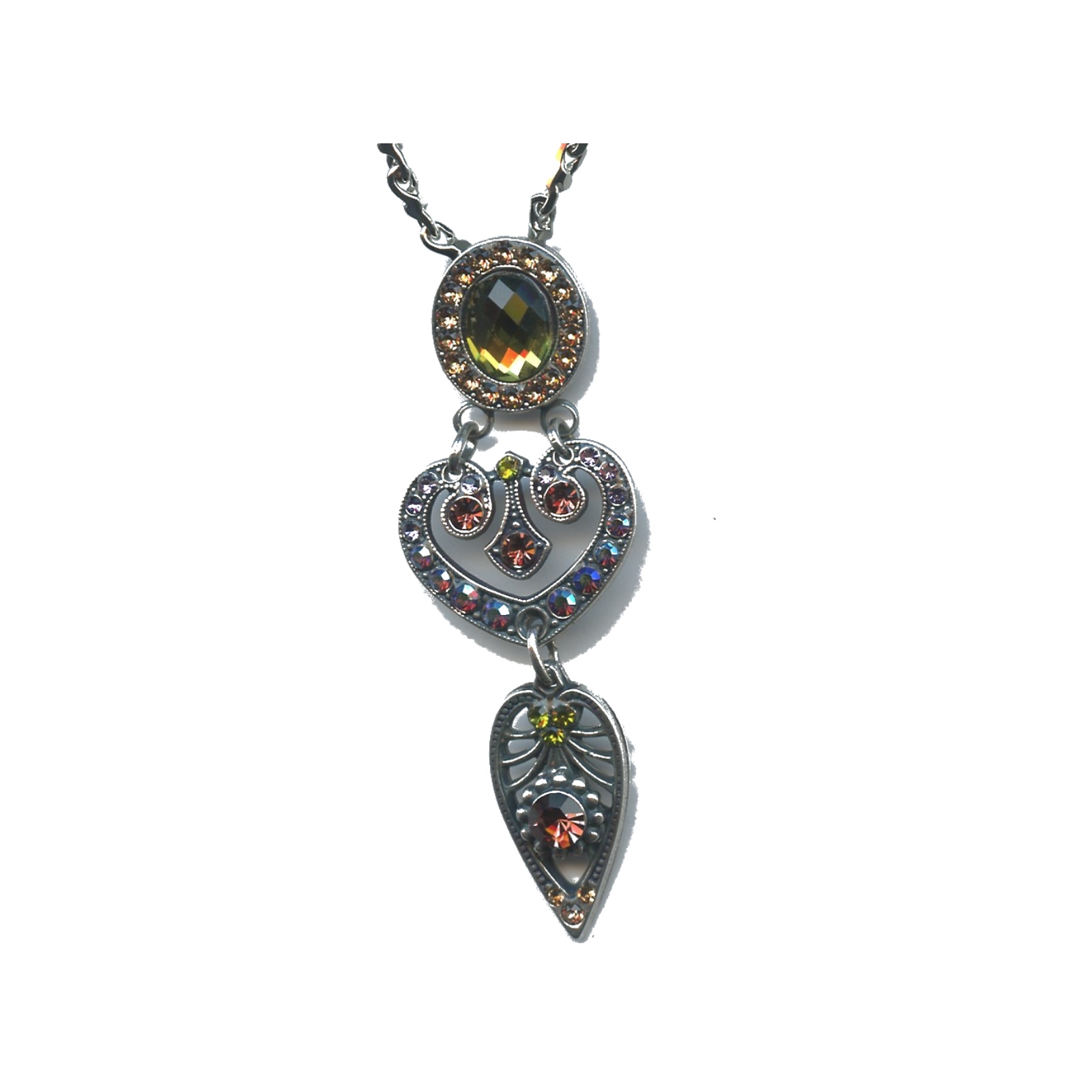 N-5423-3-1089-SP Pendant By Mariana Woman Luxurious Burgundy and Smoked Topaz Swarovski Crystals - Image 1