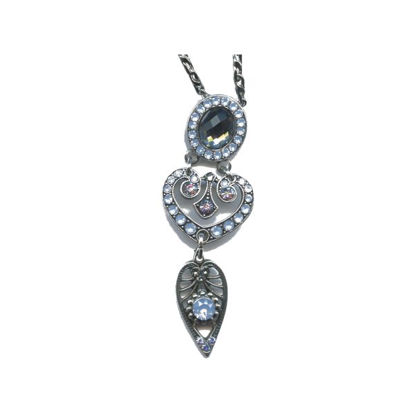 Pendant By Mariana Woman Charming Frosted Blue and Silver Swarovski Crystals