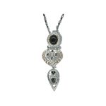 Pendant By Mariana Woman Stunning Jet Black and Moonlight Swarovski Crystals