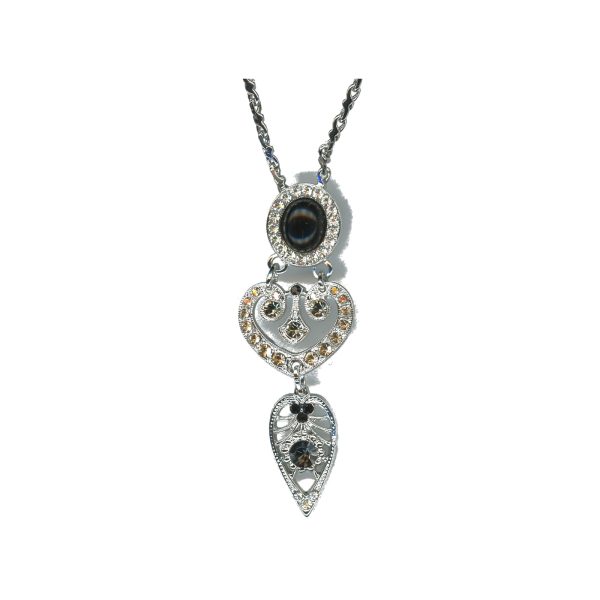 Pendant By Mariana Woman Stunning Jet Black and Moonlight Swarovski Crystals