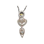 Pendant By Mariana Woman Beautiful Pearl, Champagne and Amber Swarovski Crystals