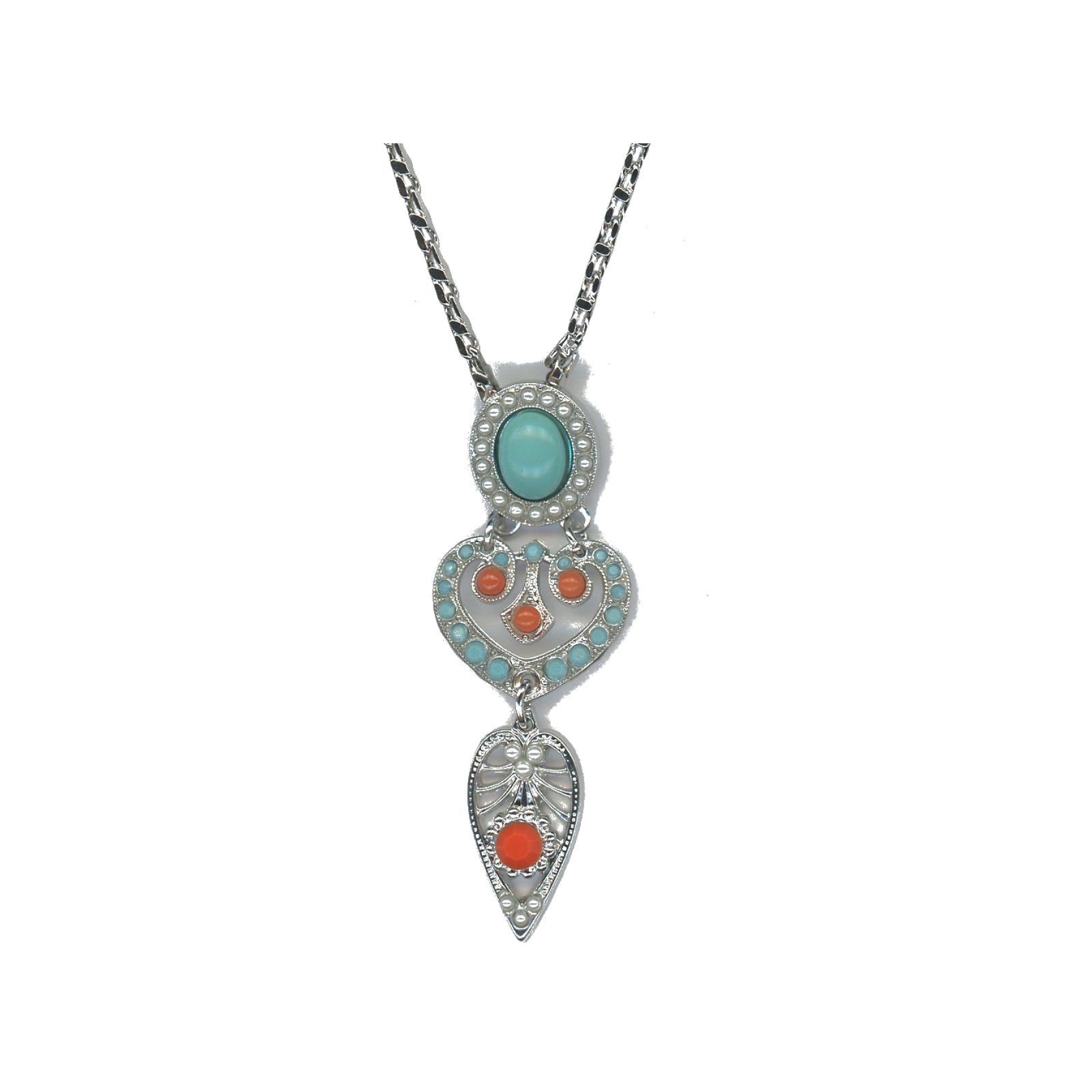 N-5423-3-4007-SP Pendant By Mariana Woman Bold Laguna Delit and Orange Swarovski Crystals - Image 1