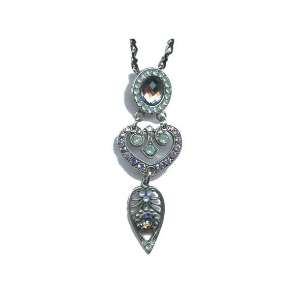 Pendant By Mariana Woman Bold Light Blue and Pacific Opaque swarovski Crystals