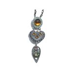 Pendant By Mariana Woman Dazzling Light Rose and Yellow Swarovski Crystals