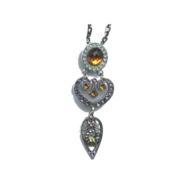 Pendant By Mariana Woman Dazzling Light Rose and Yellow Swarovski Crystals
