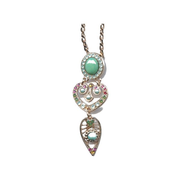 Pendant By Mariana Woman Radiant Fuchsia and Turquoise Swarovski Crystals