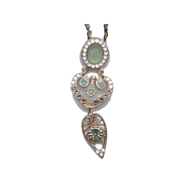 Pendant By Mariana Woman Magical Aventurine Mineral and Opal Swarovski Crystals
