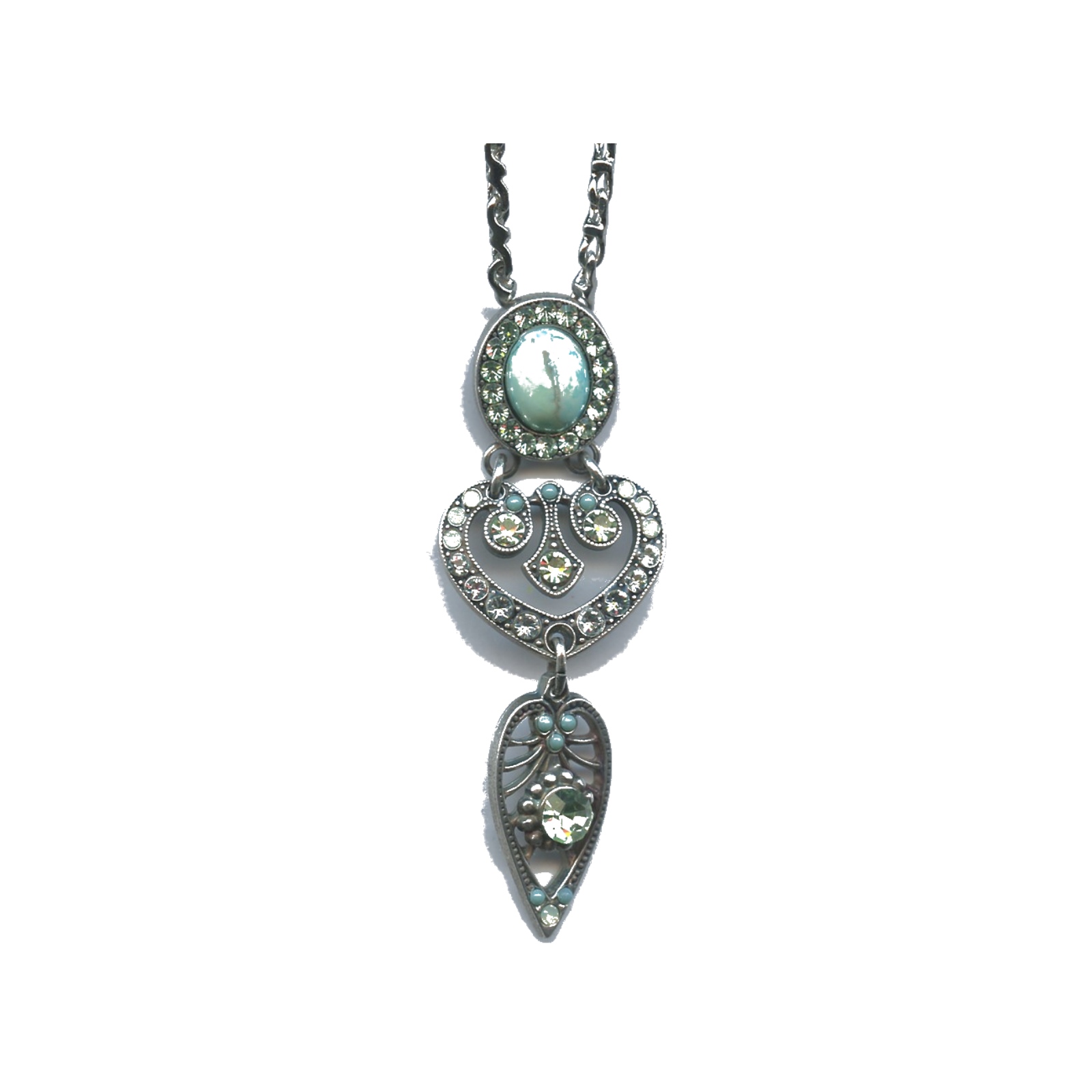 N-5423-3-M1065-SP Pendant By Mariana Woman Timeless Turquoise Mineral and Blue Swarovski Crystals - Image 1