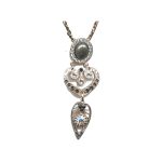 Pendant By Mariana Woman Vibrant Obsidian Mineral and Silver Swarovski Crystals