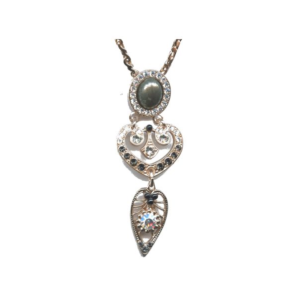 Pendant By Mariana Woman Vibrant Obsidian Mineral and Silver Swarovski Crystals