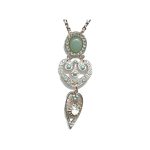 Pendant By Mariana Woman Luminous Turquoise Mineral and Opal Swarovski Crystals