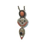 Pendant By Mariana Woman Classic Dolomite Mineral and Hyacinth Swarovski Crystals