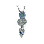 Pendant By Mariana Woman Beautiful Quartz Mineral and Sapphire Swarovski Crystals