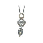 Pendant By Mariana Woman Stylish Riverstone Mineral and Golden Swarovski Crystals