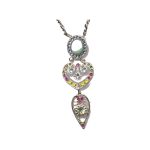 Pendant By Mariana Woman Timeless Amethyst and Yellow Opal Swarovski Crystals