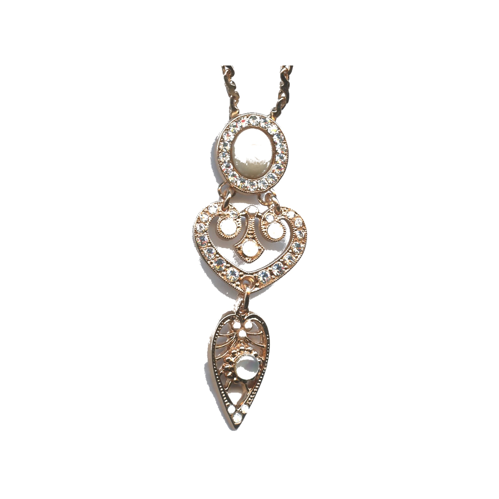 N-5423-3-M5087-RG Pendant By Mariana Woman Chic Shell Mineral and Moonstone Swarovski Crystals - Image 1