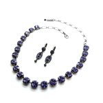 Jewelry Set By Mariana Woman Necklace and Earrings Tanzanite Swarovski Crystals - Image 2