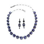 Jewelry Set By Mariana Woman Necklace and Earrings Tanzanite Swarovski Crystals