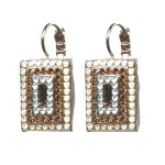Earrings By Mariana Woman Pacific Opal and Chocolate Brown Swarovski Crystals