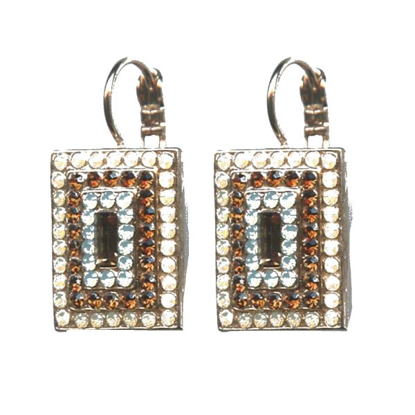 Earrings By Mariana Woman Romantic Pacific Opal and Chocolate Brown Swarovski Crystals