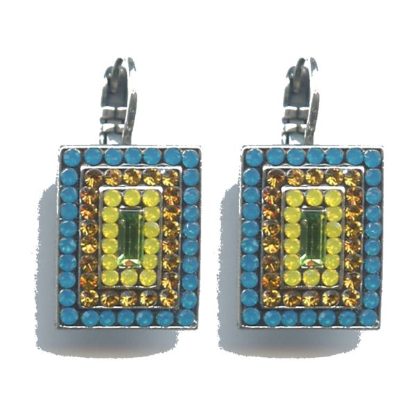 Earrings By Mariana Woman Turquoise and shades of yellow and Swarovski Crystals
