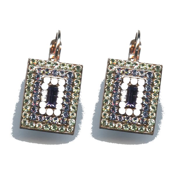 Earrings By Mariana Woman Pinks and light sapphire and Swarovski Crystals