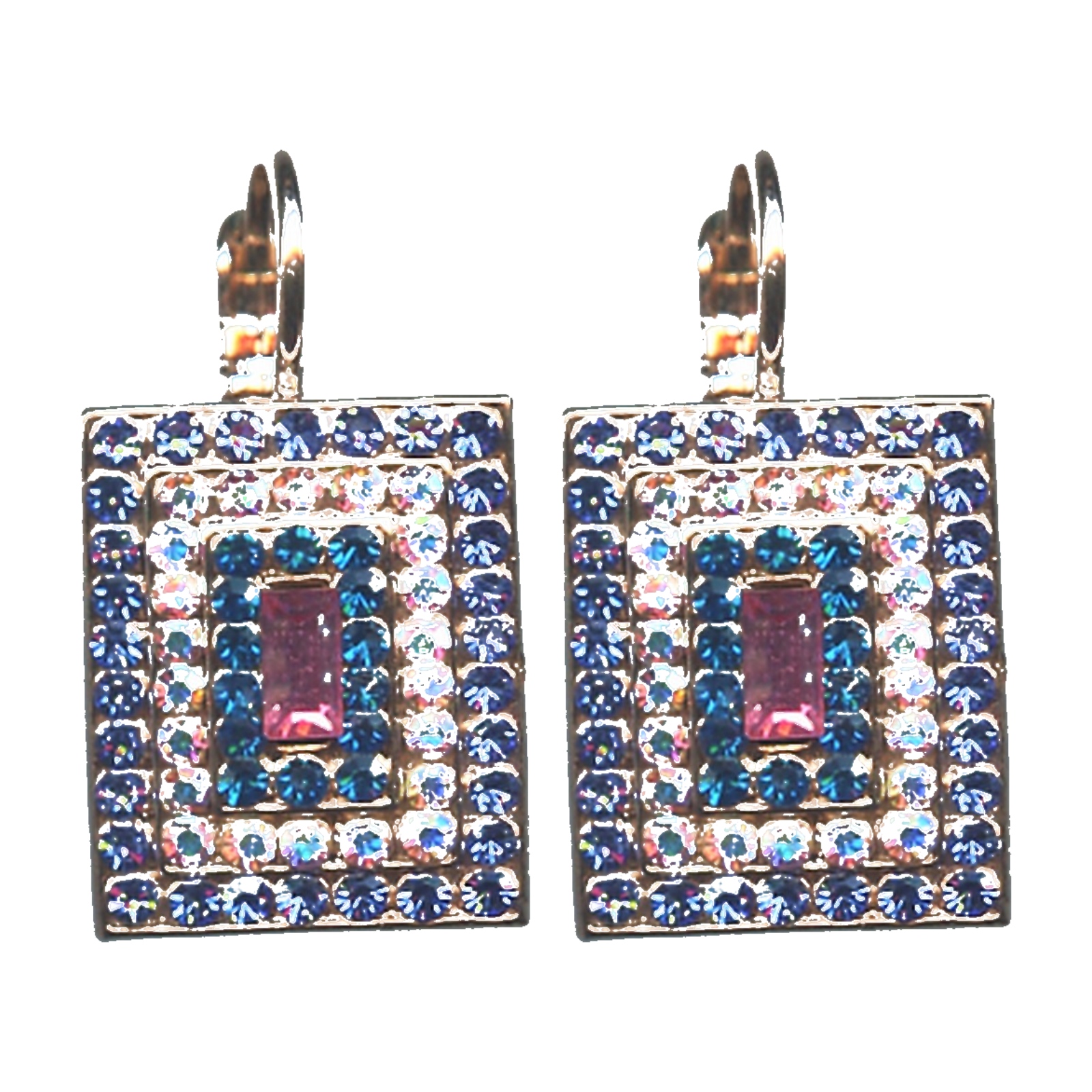 E-1000-3-1068-SP6-4 Earrings By Mariana Woman Chic Air Blue Opal and Capri Blue Swarovski Crystals - Image 1