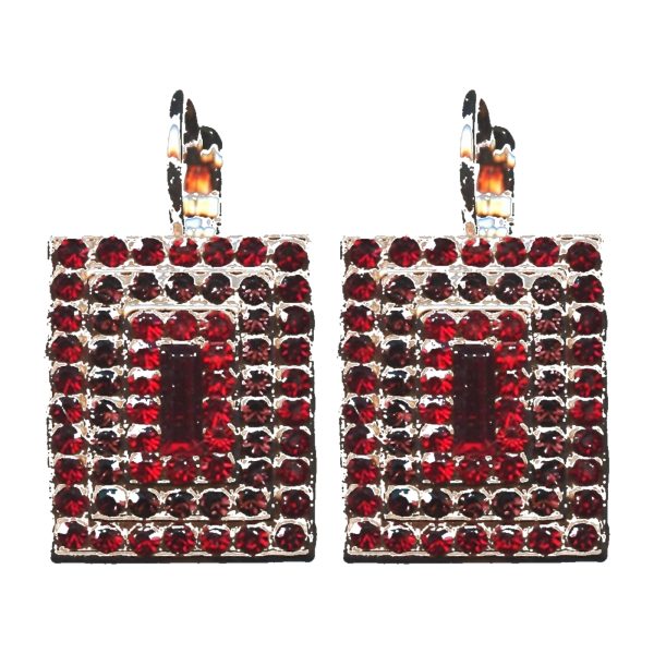 Earrings By Mariana Woman Chic Siam and Ruby and Burgundy Swarovski Crystals