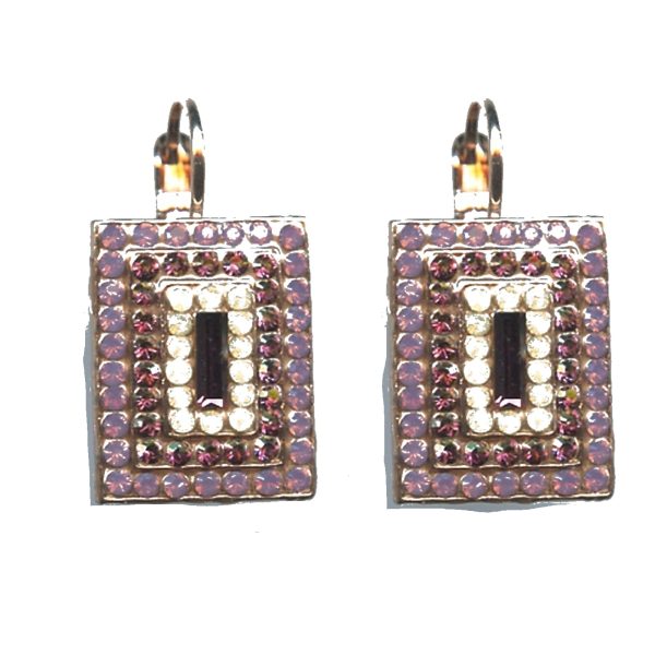 Earrings By Mariana Woman Contemporary Purple and Purple Velvet Swarovski Crystals