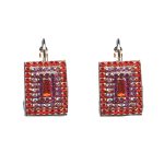 Earrings By Mariana Woman Modern Purple and Orange and Pink Swarovski Crystals