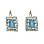 Earrings By Mariana Woman Luminous Light Turquoise and Blues Swarovski Crystals - Image 2