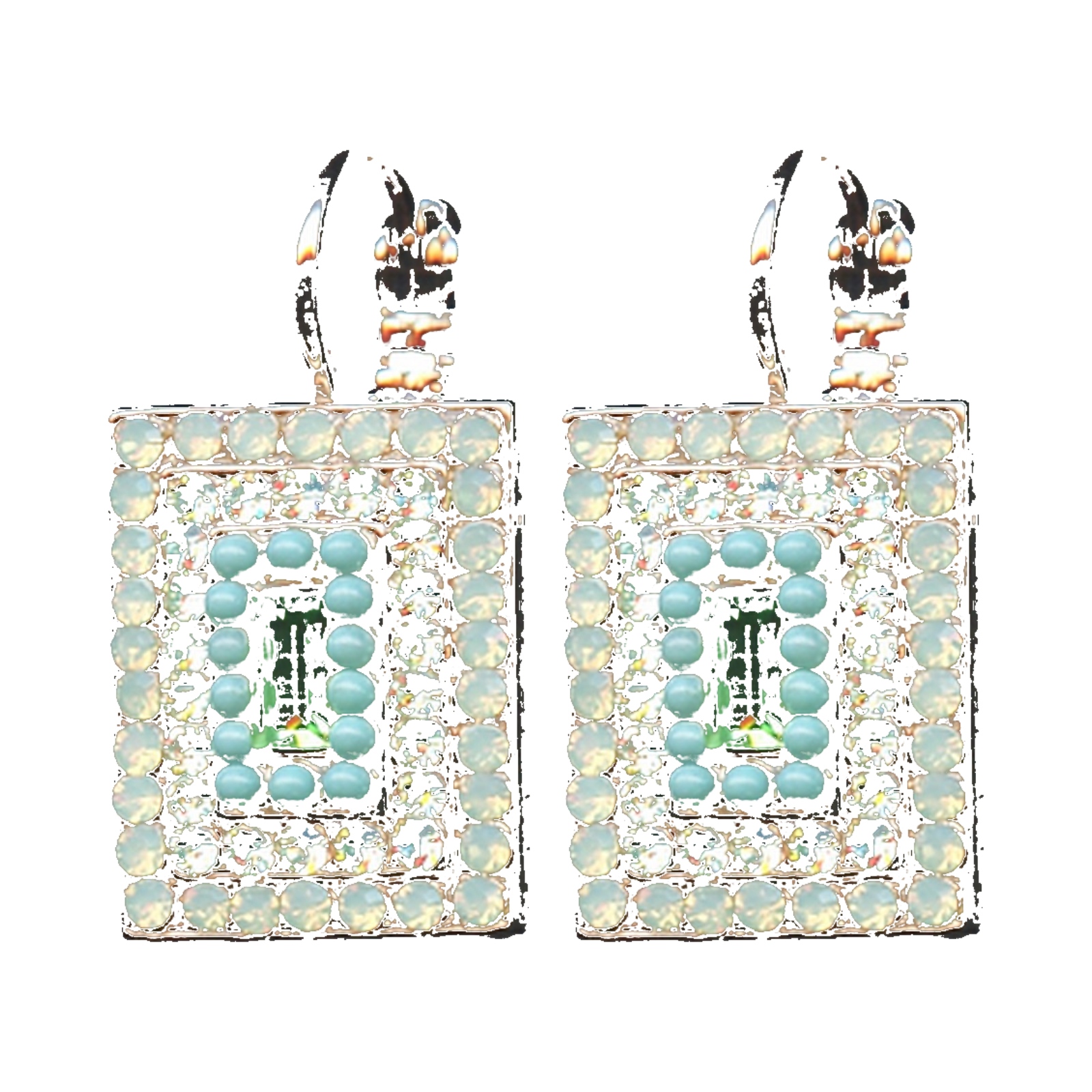 E-1000-3-1087-SP6-4 Earrings By Mariana Woman Chic Green Opal and and Chrysolite Swarovski Crystals - Image 1
