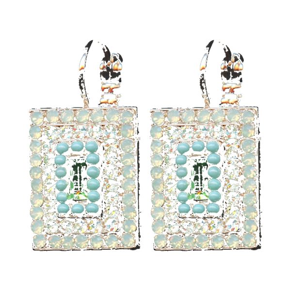 Earrings By Mariana Woman Stylish Green Opal and and Chrysolite Swarovski Crystals