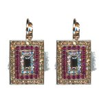 Earrings By Mariana Woman Vibrant Light Topaz and Siam and AB Swarovski Crystals