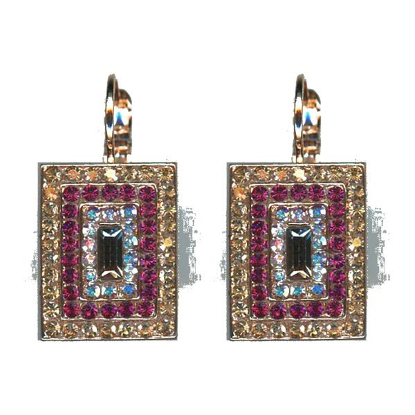 Earrings By Mariana Woman Vibrant Light Topaz and Siam and AB Swarovski Crystals