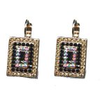 Earrings By Mariana Woman Timeless Morion and Silver Night Swarovski Crystals