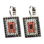 Earrings By Mariana Woman Chic Light aqua pearl and jet black Swarovski Crystals