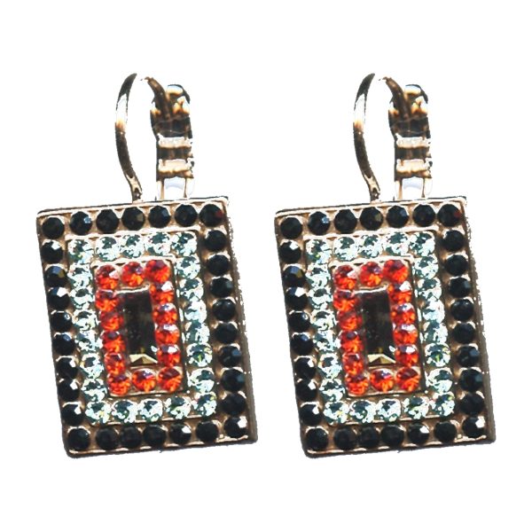 Earrings By Mariana Woman Chic Light aqua pearl and jet black Swarovski Crystals
